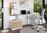 MISO Desk, White / Artisan Oak &ndash; Modern Study & Home Office Workstation