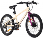 Vaiki&scaron;kas 20 colių dviratis mergaitėms MTB Shimano 6 pavaros, lengvas aliumininis Tatra Black kalnų dviratis, kremi&scaron;kai violetinis