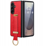 &bdquo;Sulada&ldquo; Leather Kickstand dėklas - raudonas (Galaxy Fold7)