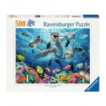 Ravensburger dėlionė delfinai koralų rifas, 500 vnt.