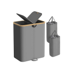 Skalbinių krep&scaron;ys, 52x38.5x75 cm, &Scaron;iferio pilka-Natūralus bežas