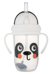 Nei&scaron;sipilanti gertuvė su &scaron;iaudeliu Canpol Babies BabiesBoo Panda 56/617_whi, 6+ mėn, 270 ml