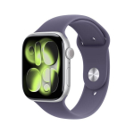 Apple Watch Series 11&nbsp;GPS + Cellular 46mm Silver Aluminium Case with Purple Fog Sport Band - M/L - MFCR4ET/A