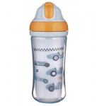Canpol Babies sportinis puodelis su silikoniniu &scaron;iaudeliu Cars 260ml, 74/053