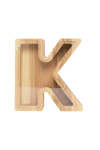 Medinė taupyklė raidė"K"