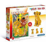 Dėlionių rinkinys Clementoni Liūtas karalius (Lion King), 104 d. + 3D
