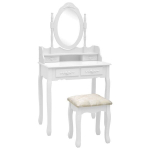 Kosmetinio staliuko rinkinys 75x69x140 cm baltas