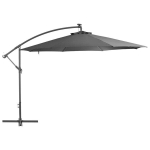 Lauko skėtis su aliuminio stulpu vidaXL, 350 cm, pilkas, Antracito