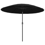 Lauko skėtis su aliuminio stulpu, 270 cm, juodas