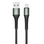 Jellico B12 nailono pintas iPhone & iPad Lightning prie USB duomenų ir greitas 3.1A įkroviklio laidas 2m juodas