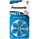 Panasonic elementai klausos aparatams Zinc-Air PR675H-LB, 6 vnt.