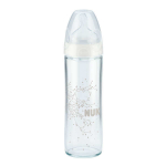 Stiklinis buteliukas su silikono žinduku NUK First Choice + New Classic, 240 ml, 0-6 mėn.