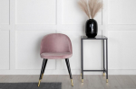 Valgomojo kėdės Venture Home Velvet, 2 vnt., rožinė/žalvario spalva