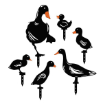 Sodo dekoracijų komplektas Ducks, 6 dalių
