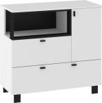 Komoda Meblocross Vegas VEG-01, balta/juoda