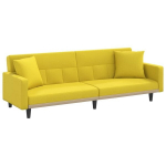 Sofa-lova su pagalvėlėmis vidaXL, geltona
