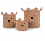 Childhome Teddy daiktų ir žaislų laikymo krep&scaron;ių rinkinys, 3 vnt.