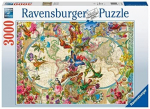 Dėlionė Ravensburger Flora & Fauna World Map, 3000 d.