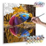 Tapyba pagal skaičius Rainbow umbrella, 40x50 cm