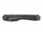 Panoraminė de&scaron;ininė sofa Vanda, 8 sėdimos vietos, pilka