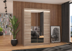 Spinta ADRK Furniture su LED ap&scaron;vietimu Iness 150, ruda