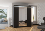 Spinta ADRK Furniture su LED ap&scaron;vietimu Balance 180, juoda