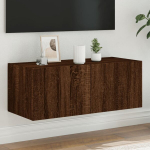 Sieninė tv spintelė su led lemputėmis, ruda ąžuolo, 80x35x31cm