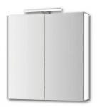 Veidrodinė spintelė DekorALU LED JOKEY, aliumininė, su ki&scaron;tukiniu lizdu ir ap&scaron;vietimu, balta