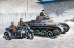 Klijuojamas modelis German Panzer I Ausf.B And Motorcycle Academy 13556, 1:35