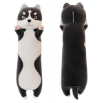 Pliu&scaron;inis žaislas-pagalvė &scaron;uo Husky, pilkas, 50 cm