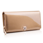 Didelis moteri&scaron;kas piniginė, Betlewski&reg;, natūrali lakinė oda, Shiny, RFID Secure, aukso spalvos