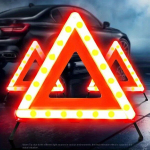 Automobilio avarinis įspėjamasis trikampis raudonas sulankstomas.