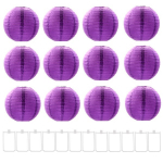 Violetiniai popieriniai žibintai dekoracijoms
