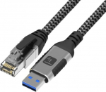 Tinklo kabelis - TECHly ICOC U3A-RJ45-010 Cat6 F/UTP 1m Juodas, Sidabrinis