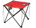 Sulankstomas kempingo stalas Isma, 58x58x58 cm, raudona