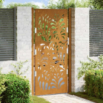 Sodo vartai 105x205cm atmosferos poveikio plieno bangų dizainas