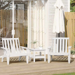Garden adirondack kėdės 2 vnt baltos medžio masyvo pu&scaron;ies
