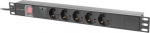 Lanberg Pdu-05f-0200-bk 19" 1u prailgintuvas, 5 lizdai, 2m