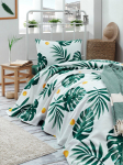 Eponj Home lovatiesės komplektas Monstera Green, 160x235 cm, 2 dalių