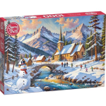 Dėlionė su besmegeniu ir kaimelio atvaizdu CherryPazzi Winter Wonderland, 31278, 1000 d.