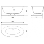 Vonia Mexen Bruna, 150 x 82 cm, White + Brushed gun gray persipylimas