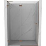 Du&scaron;o durys Mexen Lunar L, kairė, 140 cm, transparent/brushed copper