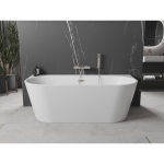 Vonia Mexen Oval+, 170 x 80 cm, White + Brushed nickel persipylimas