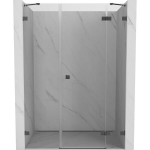 Du&scaron;o durys Mexen Lunar, de&scaron;ininės, 150 cm, transparent/brushed gun gray