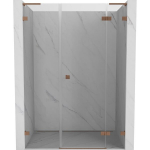 Du&scaron;o durys Mexen Lunar L, de&scaron;inė, 150 cm, transparent/brushed copper