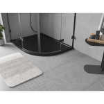 Du&scaron;o padėklas Mexen Flow Slim, pusapvalis asimetrinis, kairinis, 100 x 90 cm, Black matt