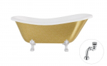 Vonia Besco Otylia Glam 170, Gold+Chrome, su sifonu Klik-klak Chrome