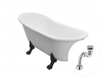 Vonia Besco Olaya 160, White+Black, su sifonu Klik-klak Chrome