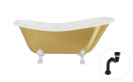 Vonia Besco Otylia Glam 170, Gold+Chrome, su sifonu Klik-klak Black