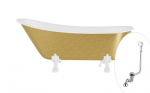Vonia Besco Olaya Glam 160, Gold+White, su sifonu su persipylimu Klik-klak Chrome